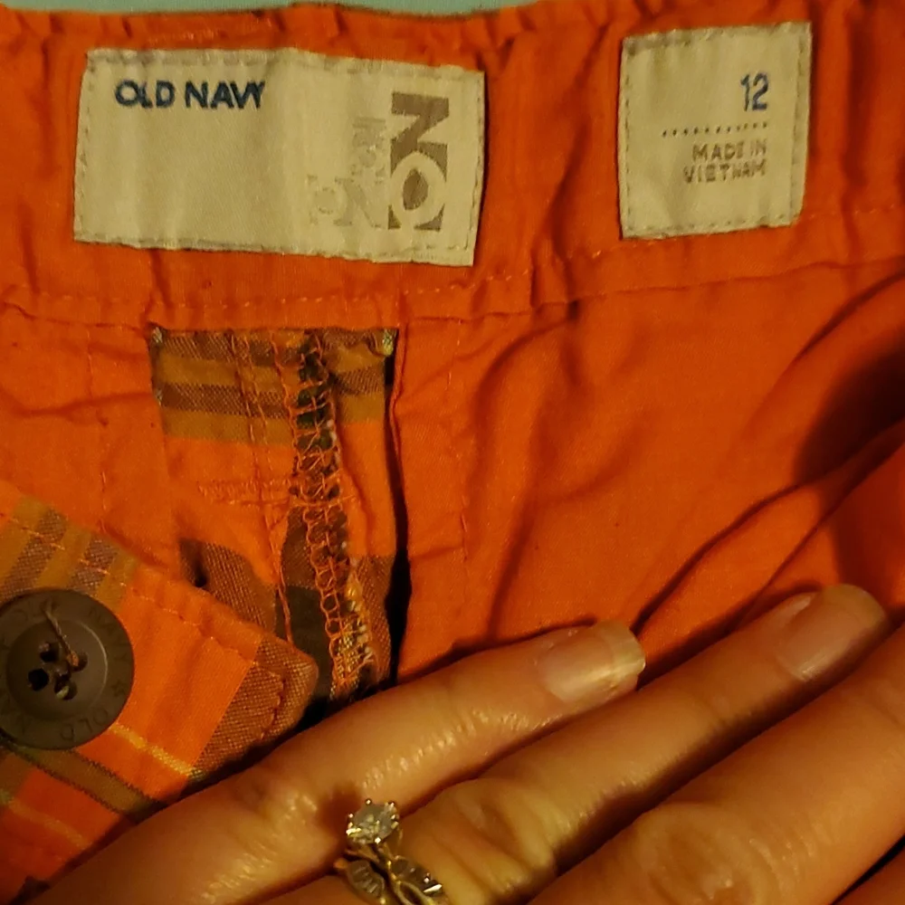Old Navy Orange‎ Boys Plaid Shorts Size 12